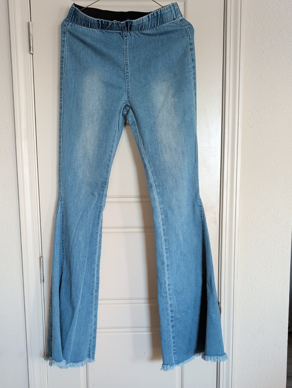 Newbury Kustom Light Blue Flared Jeans with Split Hem